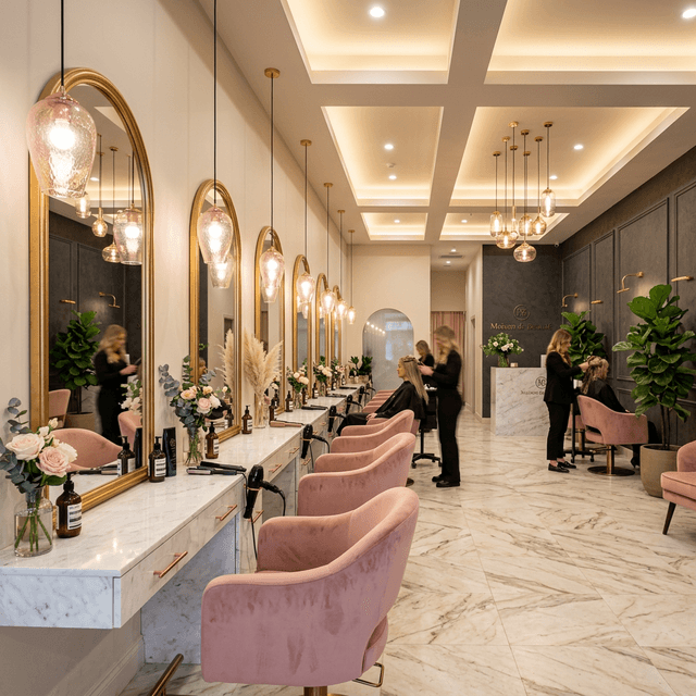 Luxury hair salon interior
